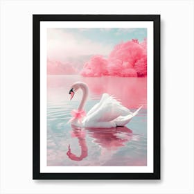 Pink Swan Art Print