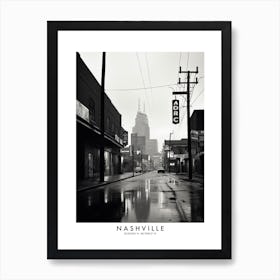 Poster Of Nashville, Black And White Analogue Photograph 3 Art Print