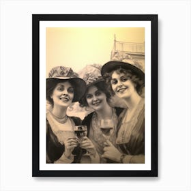 Titanic Ladies Black And White 2 Art Print