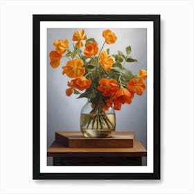 Orange Flowers In A Vase 1 Art Print