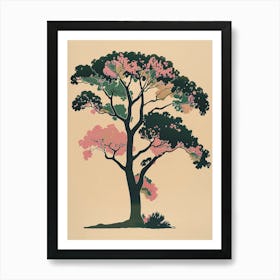 Sequoia Tree Colourful Illustration 3 Art Print