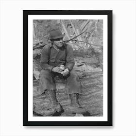 Lumberjack Eats Lunch, Long Bell Lumber Company, Cowlitz County, Washington By Russell Lee Art Print