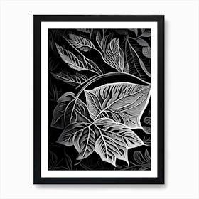 Tea Leaf Linocut 2 Art Print