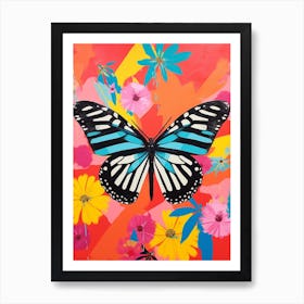 Pop Art Zebra Longwing Butterfly  3 Art Print