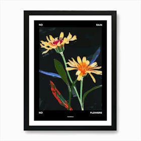 No Rain No Flowers Poster Calendula 3 Art Print