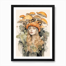 Mushroom Surreal Portrait 5 Art Print