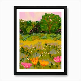 Poppies In The Meadow Art Print