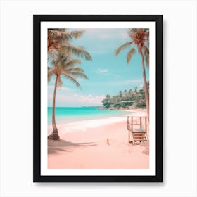 Surin Beach Phuket Thailand Turquoise And Pink Tones 1 Art Print