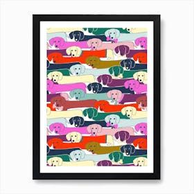 Long Dog Pattern Art Print