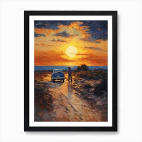 Sunset On The Road Art Print