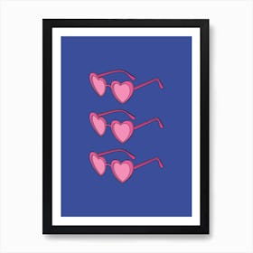 Blue And Pink Sunglasses Art Print