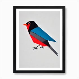 Robin Origami Bird Art Print