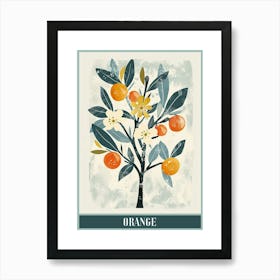 Orange Tree Flat Illustration 3 Poster Art Print