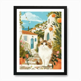 Munchkin Cat Storybook Illustration 4 Art Print