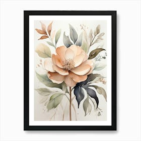 Peach Flower 1 Art Print
