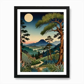 William Morris Moonlight In The Mountains 1 Art Print