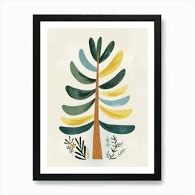 Sequoia Tree Flat Illustration 8 Art Print