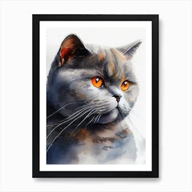 Watercolor Cat Painting animal Art Print
