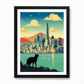 San Francisco, United States Skyline With A Cat 3 Art Print