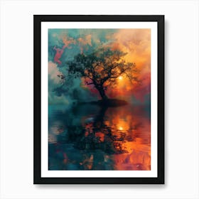 Tree In The Water Art Print