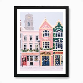 Ireland Dublin Travel Christmas Painting Art Print