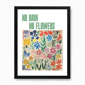 No Rain No Flowers Poster Flowers Painting Matisse Style 9 Art Print