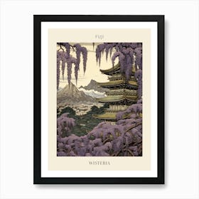 Fuji Wisteria Japanese Botanical Illustration Poster Art Print