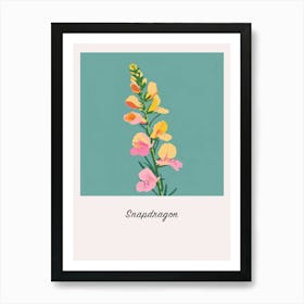 Snapdragon 1 Square Flower Illustration Poster Art Print