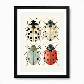 Colourful Insect Illustration Ladybug 11 Art Print