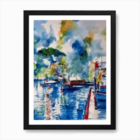 Port Of Cayenne French Guiana Abstract Block harbour Art Print