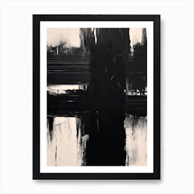 Black Art Brush Strokes 4 Art Print