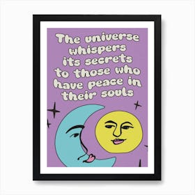 Sun, Moon, Universe Retro Art Print