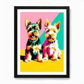 Scottish Terrier Pups, This Contemporary art brings POP Art and Flat Vector Art Together, Colorful Art, Animal Art, Home Decor, Kids Room Decor, Puppy Bank - 98th Art Print