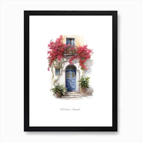 Tel Aviv, Israel   Mediterranean Doors Watercolour Painting 4 Poster Art Print