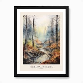 Autumn Forest Landscape The Harz National Park Germany Poster Art Print