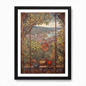 A Window View Of Rio De Janeiro In The Style Of Art Nouveau 4 Art Print