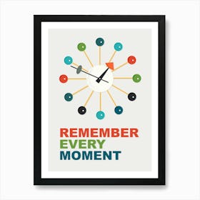 George Nelson Clock Art with Quote Art Print