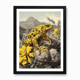 Golden Poison Frog Vintage Botanical 1 Art Print