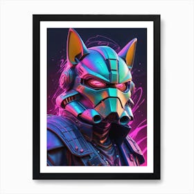 Captain Rex Star Wars Neon Iridescent Painting (22) Art Print