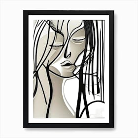 Woman With Long Hair 2 Art Print