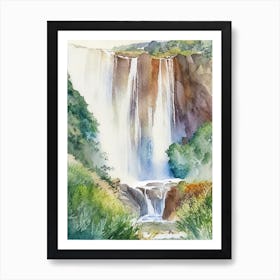 Alamere Falls, United States Water Colour  (1) Art Print