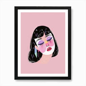 Illustration Of A Woman'S Face 4 Art Print