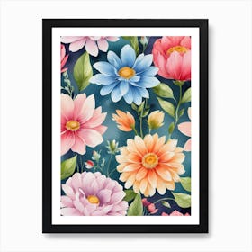 Watercolor Flowers 30 Art Print