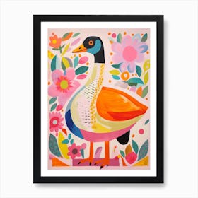 Pink Scandi Goose 5 Art Print