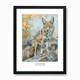 Coyote Precisionist Illustration 2 Poster Art Print