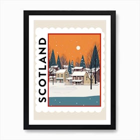 Retro Winter Stamp Poster Inverness United Kingdom Art Print