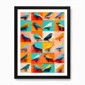 Collage Of Birds Art Print