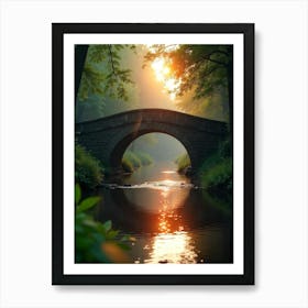 Bridge In The Woods Art Print