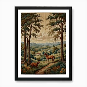 Horses In The Woods Art Print