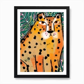 Jungle Cheetah Green Art Print